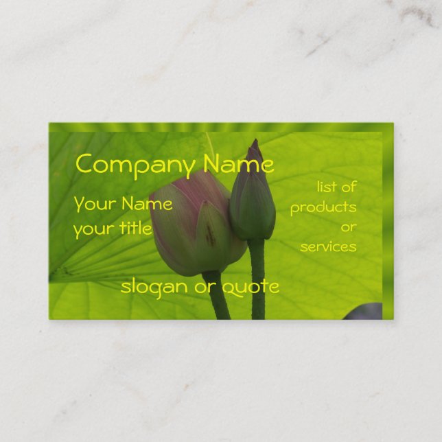Lotus Contact Card-customise Business Card (Front)