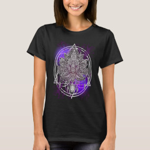 Lotus Crystals Zen Flower Of Life Hippie Sacred Ge T-Shirt