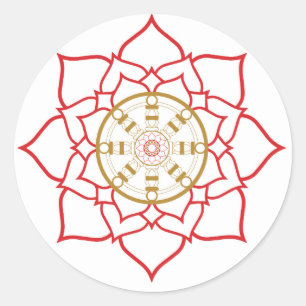Lotus Dharma Wheel Sticker
