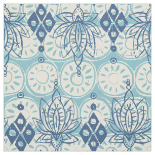 lotus diamond blue fabric