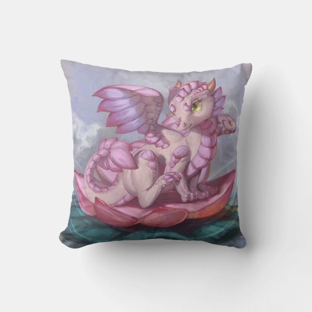 Lotus Dragon Hatchling Pillow (Front)