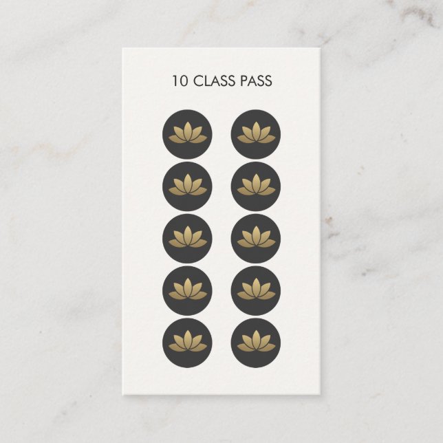 Lotus Flower 10 Class Pass Card (Front)