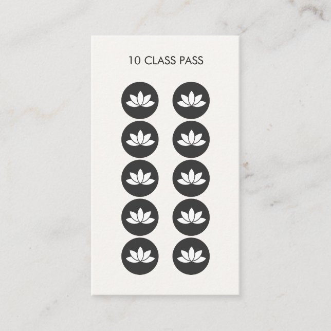 Lotus Flower 10 Class Pass Card (Front)