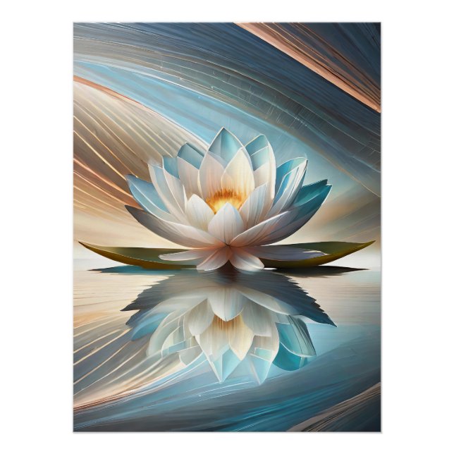 Lotus flower abstract wall poster (Front)