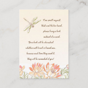 Lotus Flower and Dragon Fly Book Request Card