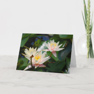 Lotus flower and meaning holiday card