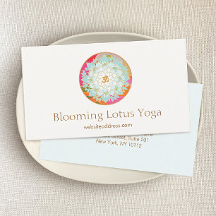 Lotus Flower and Om Symbol Business Card