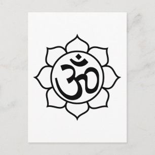 Lotus Flower Aum Symbol Postcard
