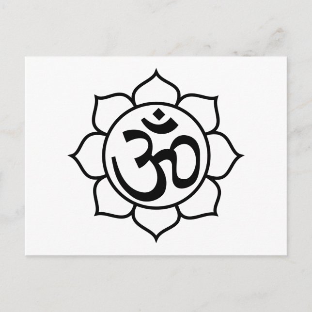 Lotus Flower Aum Symbol Postcard (Front)