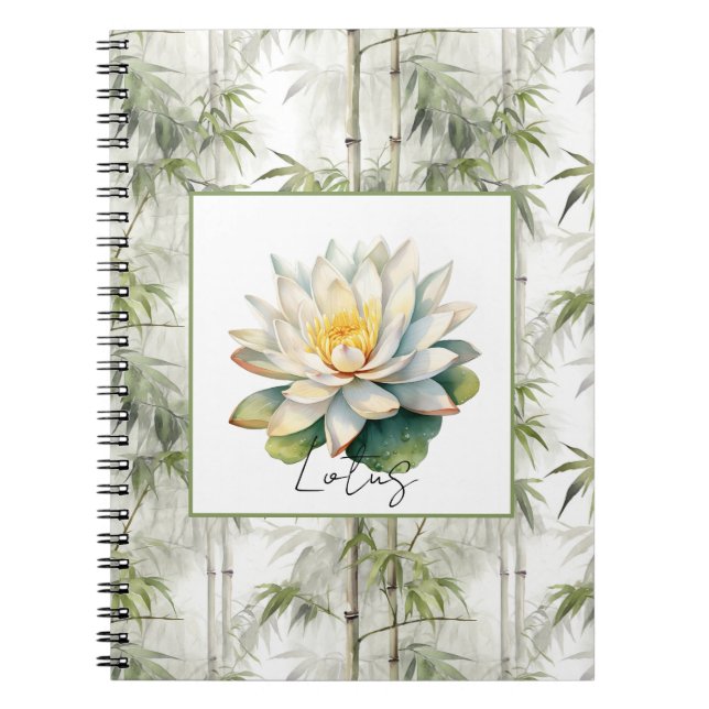 Lotus Flower Bamboo   Notebook (Front)