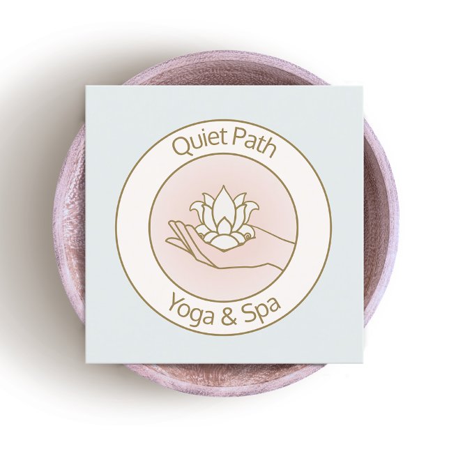 Lotus Flower Beauty  Spa Square Business Card (Creator Uploaded)