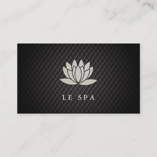 Lotus Flower | Black Tiling Business Card (Front)