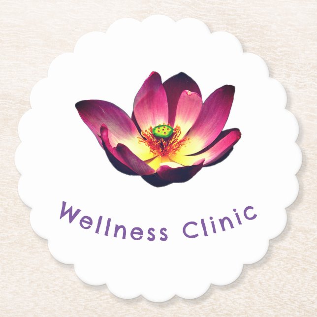 Lotus Flower Blooming Paper Coaster (Front)