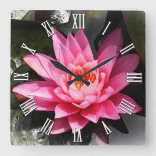 Lotus Flower blossom, Inner peace, Meditation Square Wall Clock