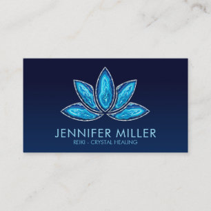 Lotus Flower - Blue Agate Geode Business Card