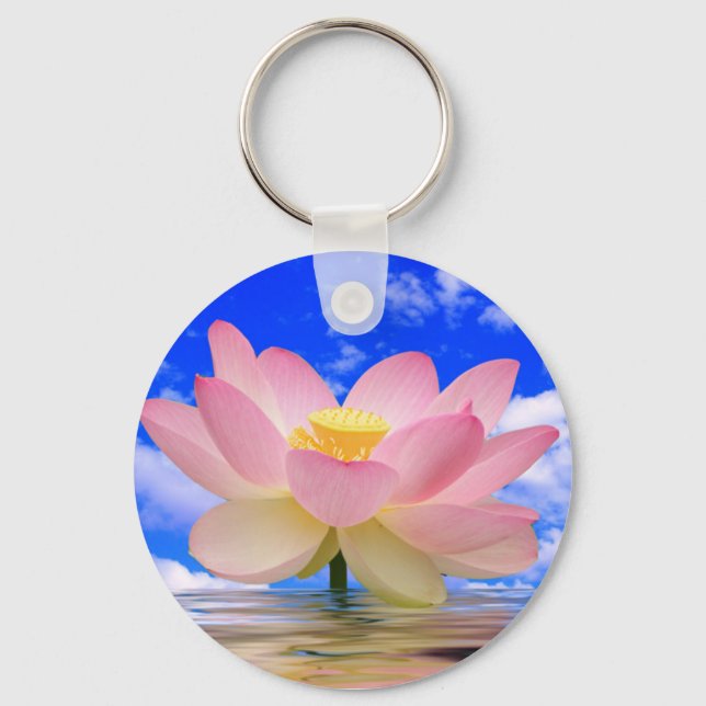 Lotus Flower Born in Water Key Ring (Front)