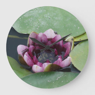 Lotus Flower Budha  Round (Large) Wall Clock