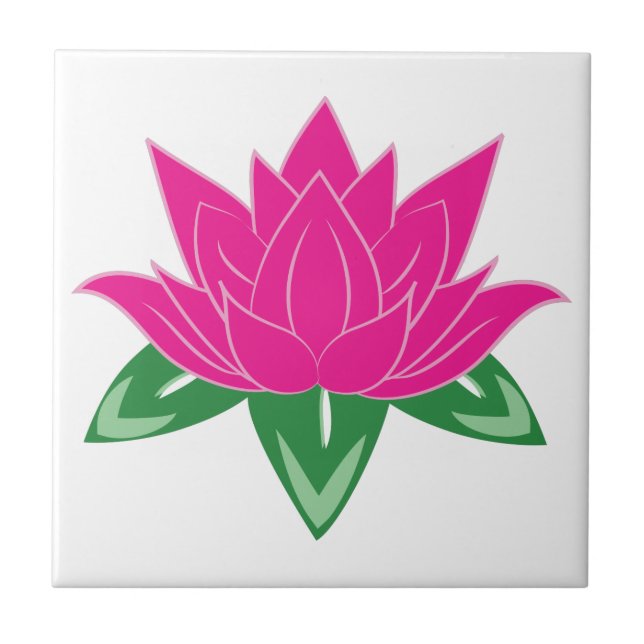 Lotus Flower Ceramic Tile (Front)