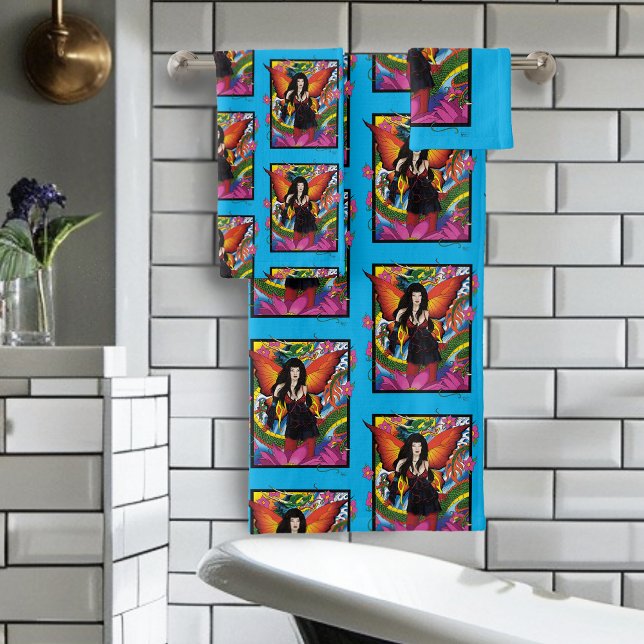 Lotus Flower Chinese Water Dragon Bath Towel Set (Creator Uploaded)