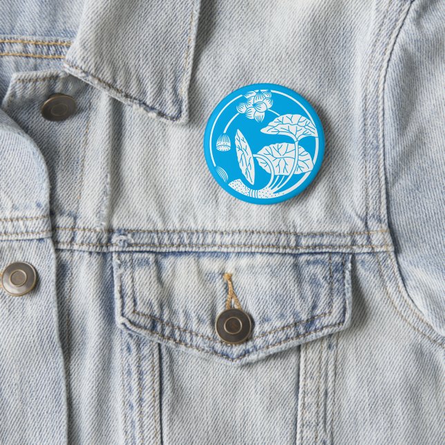 Lotus flower circle 6 cm round badge (In Situ)