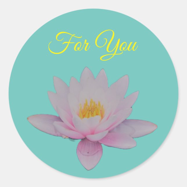 Lotus flower classic round sticker (Front)