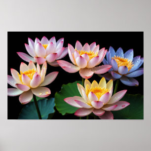 Lotus Flower Colourful Blossom Decoration Close-up