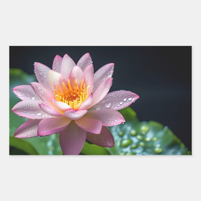 Lotus Flower Colourful Blossom Decoration Close-up Rectangular Sticker (Front)