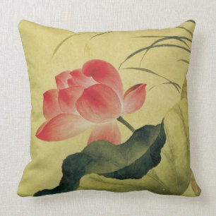 Lotus Flower Compassion Chinese Fine Art Cushion
