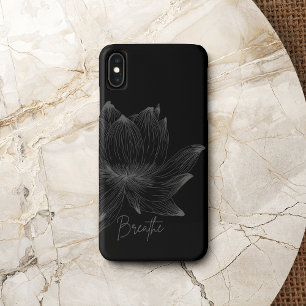 Lotus Flower Design Yoga Meditation Lovers Grey iPhone XS Max Case