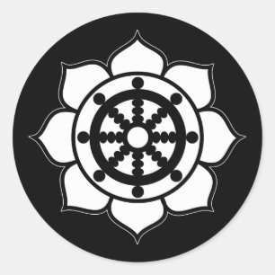 Lotus Flower Dharma Wheel Classic Round Sticker