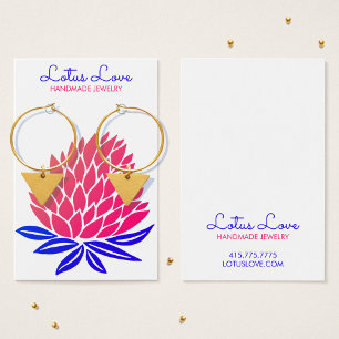 Lotus Flower Earring Necklace Jewellery Display Ca