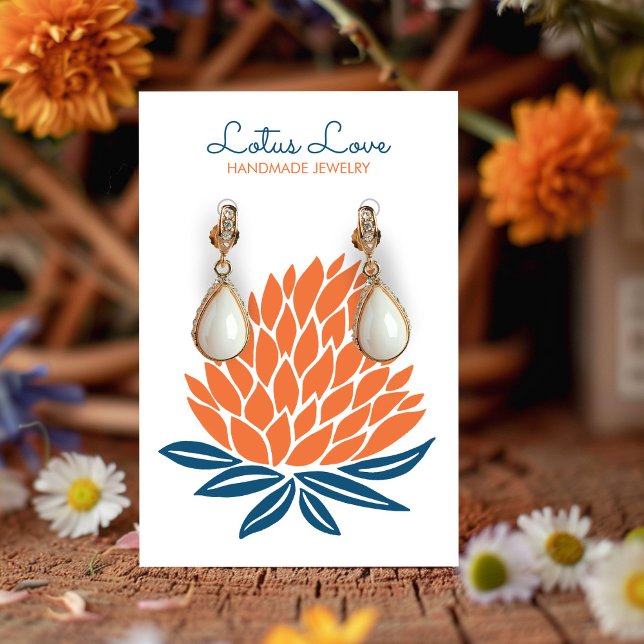 Lotus Flower Earring Necklace Jewellery Display Ca (Lotus Flower Earring Necklace Jewelry Display Card
)