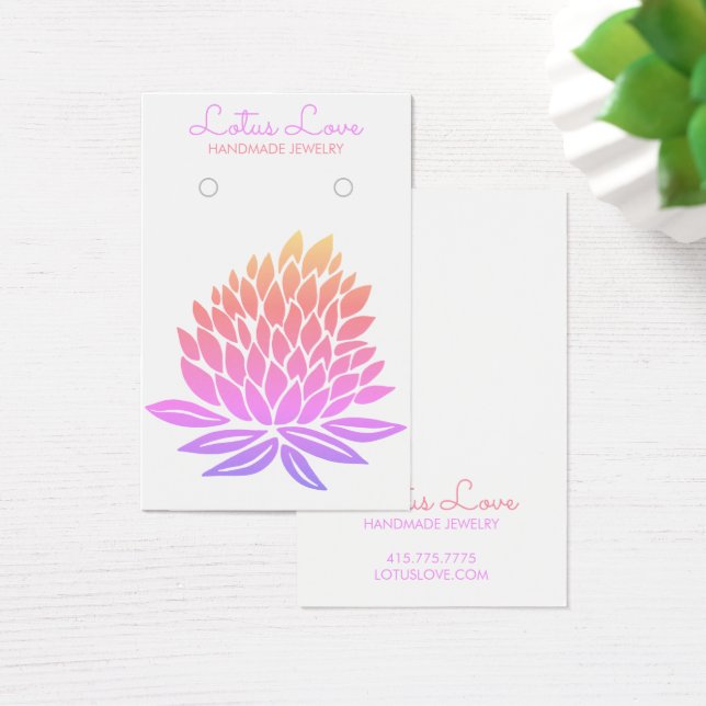 Lotus Flower Earring Necklace Jewellery Display Ca (Desk)