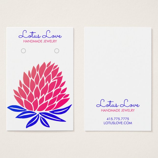 Lotus Flower Earring Necklace Jewellery Display Ca (Front & Back)