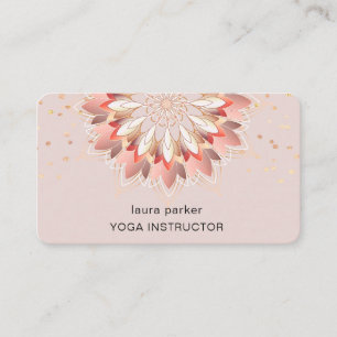 Lotus Flower Elegant Yoga Meditation Instructor Business Card