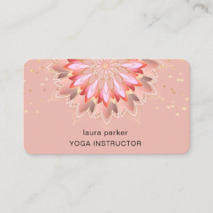 Lotus Flower Elegant Yoga Meditation Instructor  Business Card