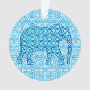 Lotus flower elephant - turquoise ornament