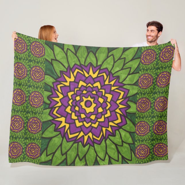 Lotus Flower Fleece Blanket (In Situ)