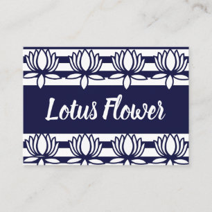 Lotus Flower Floral Stripe Pattern Business Card