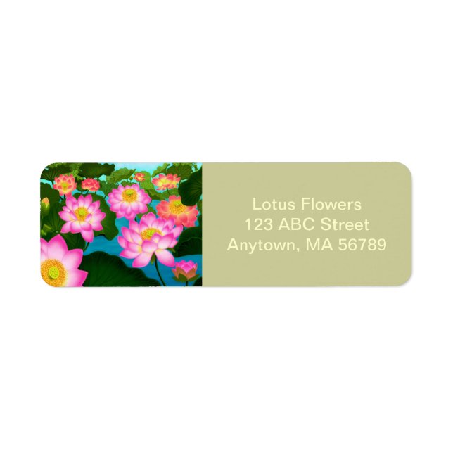 Lotus Flower Garden Customisable Labels (Front)