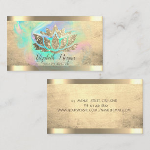 Lotus Flower Gold Holographic Ink Business Card