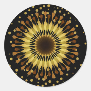 Lotus flower Gold Yellow Wedding confetti Classic Round Sticker