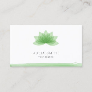 Lotus flower in green colour business card