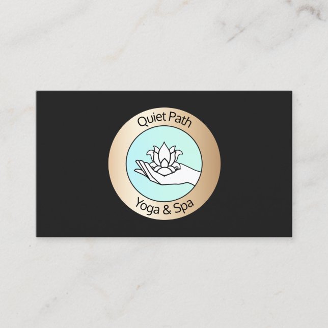 Lotus Flower in Hand Natural Beauty and Health Business Card (Front)