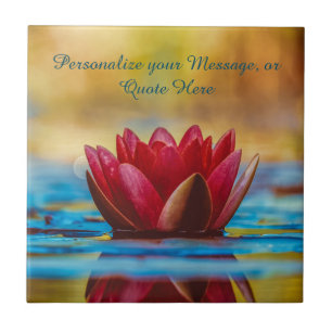 Lotus Flower in Water Zen Meditation Personalise Ceramic Tile