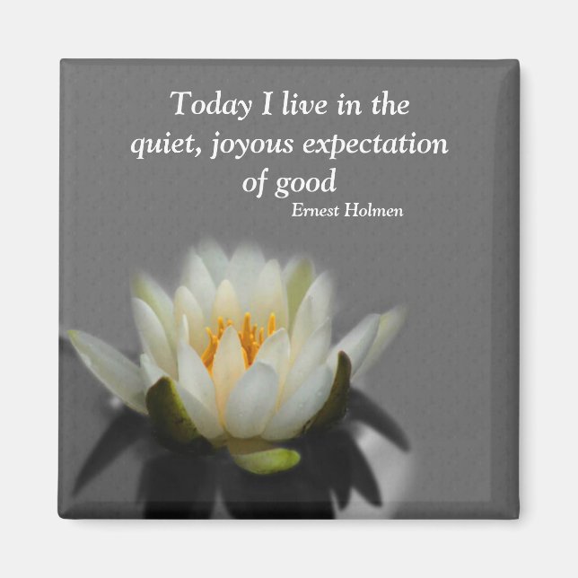 Lotus Flower Inspirational Quote Magnet (Front)