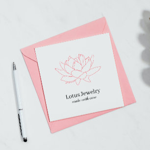 Lotus flower jewellery jeweller logo discount code square business card