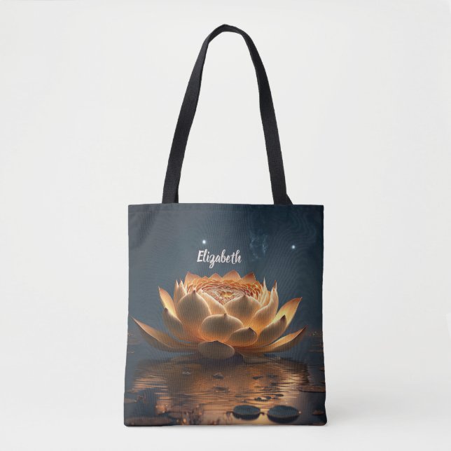 Lotus Flower Lake Dark  Tote Bag (Front)