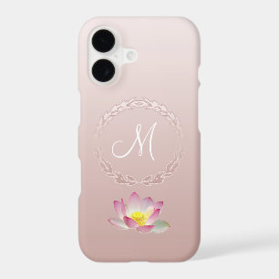 Lotus Flower Laurel Wreath Monogram