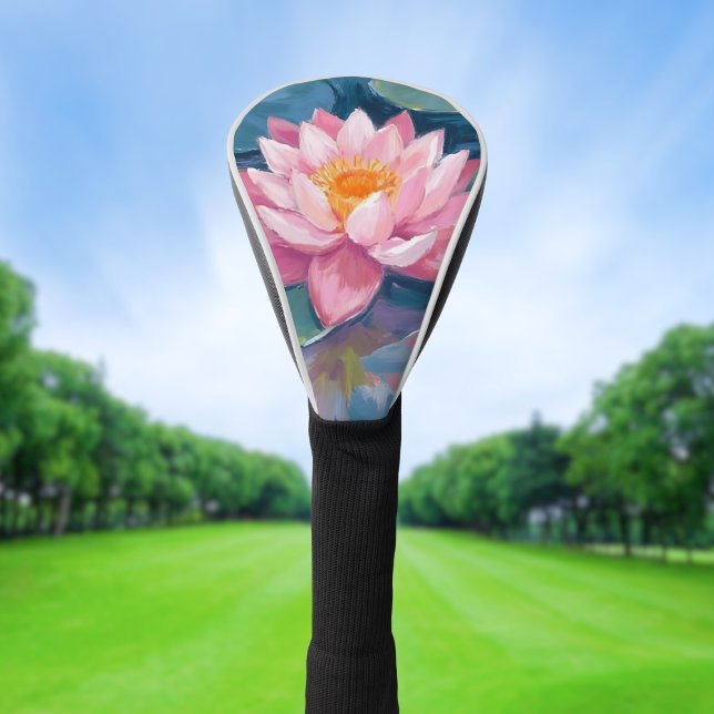 Lotus Flower Lily Pad Watercolor Golf Head Cover (Creator Uploaded)
